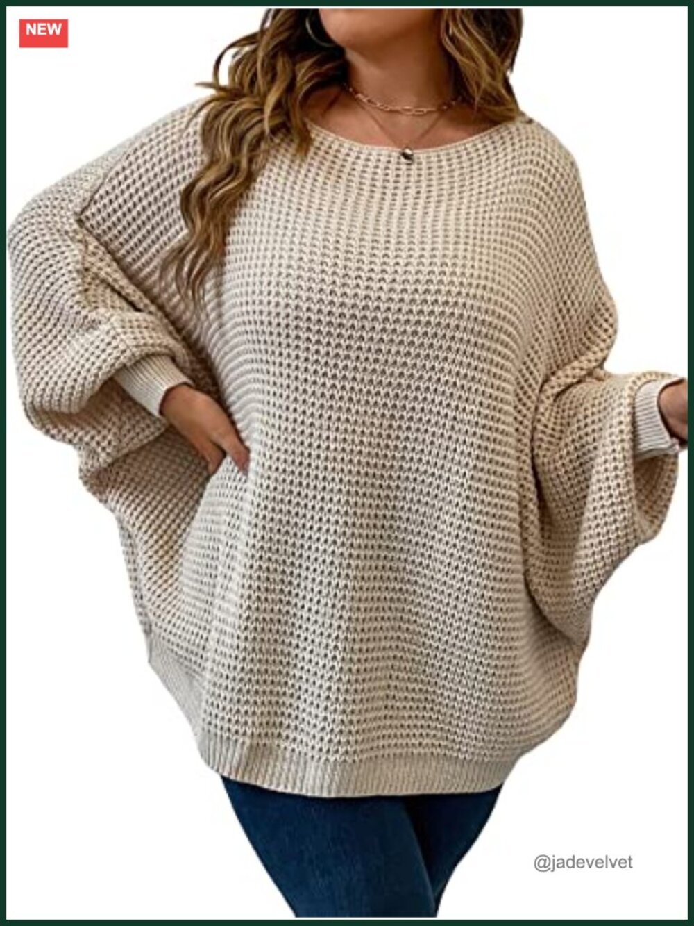 Women's Plus Size Oversized Pullover Sweater Long Sleeve Crew Neck Casual